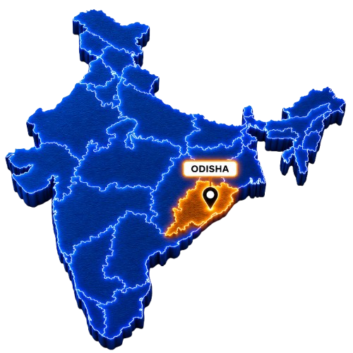 Odisha Map Graphic